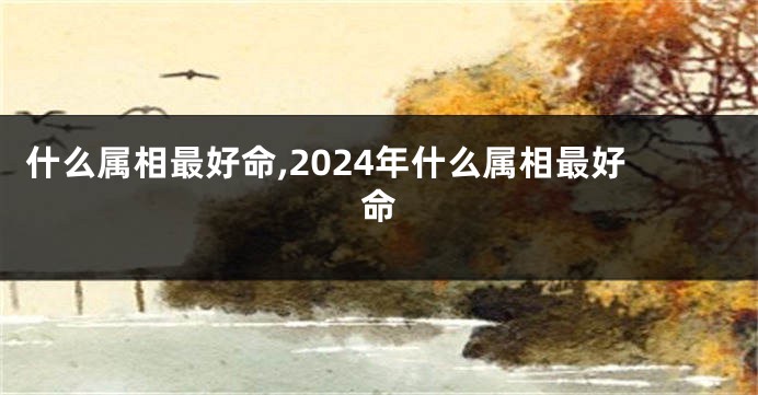 什么属相最好命,2024年什么属相最好命