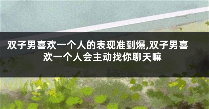 双子男喜欢一个人的表现准到爆,双子男喜欢一个人会主动找你聊天嘛
