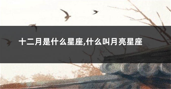 十二月是什么星座,什么叫月亮星座
