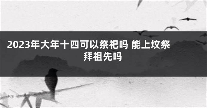 2023年大年十四可以祭祀吗 能上坟祭拜祖先吗