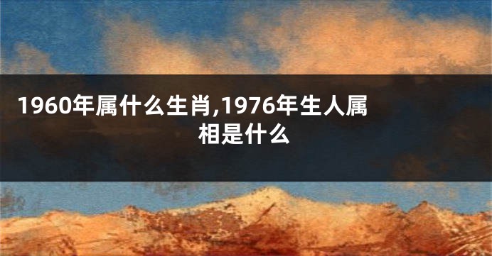 1960年属什么生肖,1976年生人属相是什么
