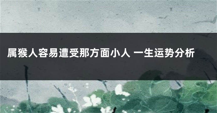 属猴人容易遭受那方面小人 一生运势分析