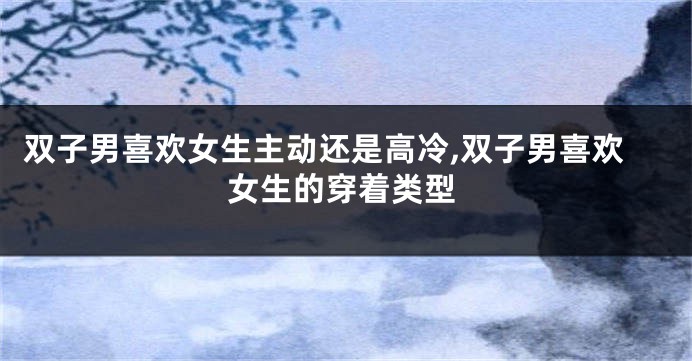 双子男喜欢女生主动还是高冷,双子男喜欢女生的穿着类型