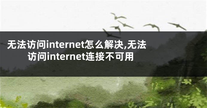 无法访问internet怎么解决,无法访问internet连接不可用