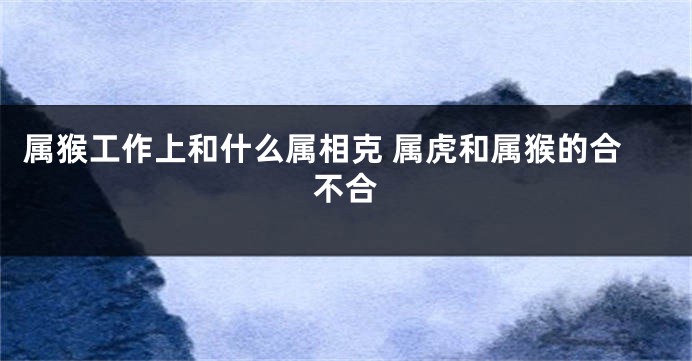 属猴工作上和什么属相克 属虎和属猴的合不合