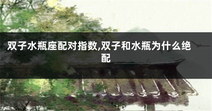 双子水瓶座配对指数,双子和水瓶为什么绝配
