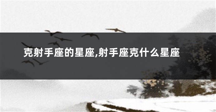 克射手座的星座,射手座克什么星座