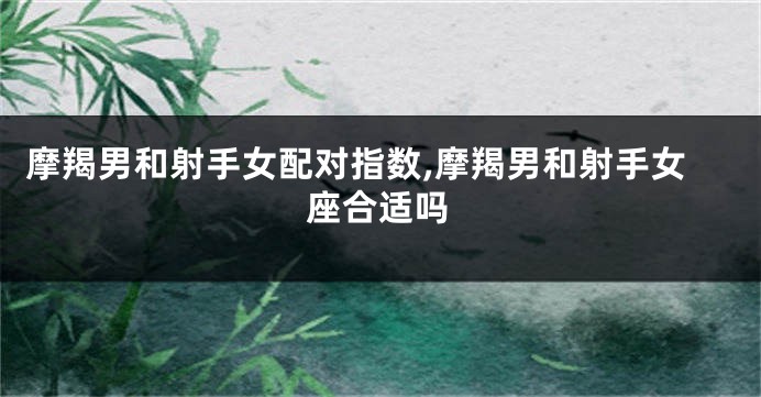 摩羯男和射手女配对指数,摩羯男和射手女座合适吗