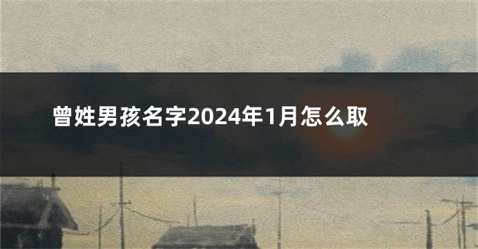 曾姓男孩名字2024年1月怎么取