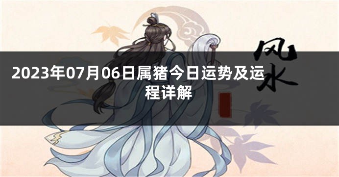 2023年07月06日属猪今日运势及运程详解