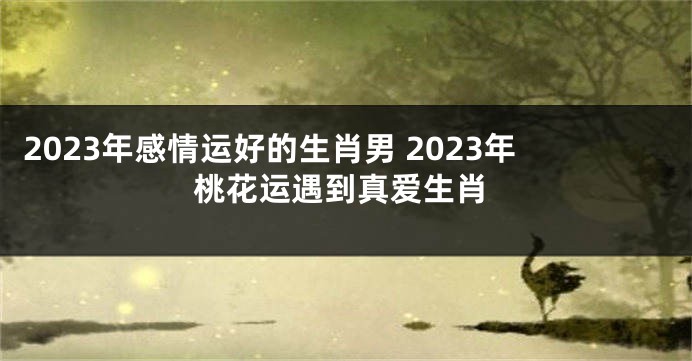2023年感情运好的生肖男 2023年桃花运遇到真爱生肖