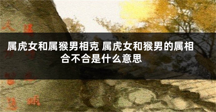 属虎女和属猴男相克 属虎女和猴男的属相合不合是什么意思 