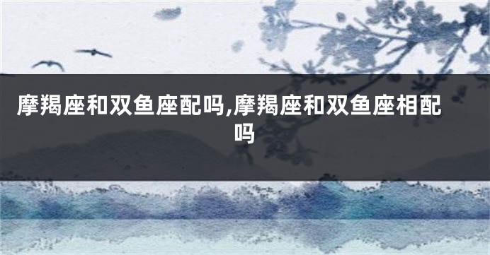 摩羯座和双鱼座配吗,摩羯座和双鱼座相配吗
