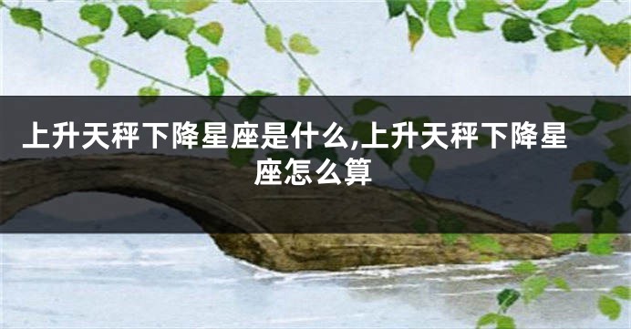 上升天秤下降星座是什么,上升天秤下降星座怎么算