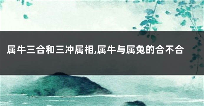 属牛三合和三冲属相,属牛与属兔的合不合