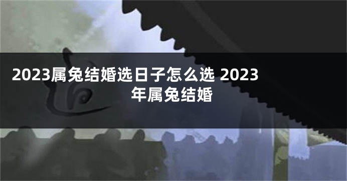 2023属兔结婚选日子怎么选 2023年属兔结婚