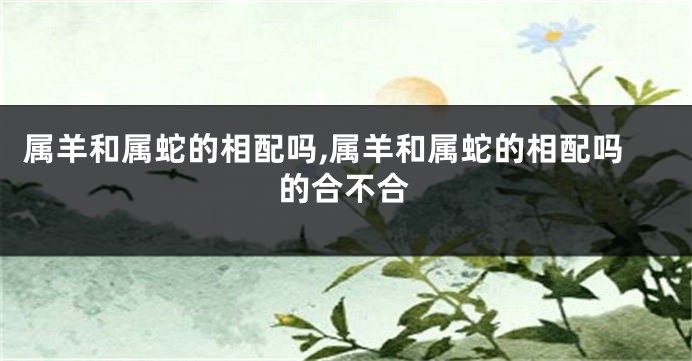 属羊和属蛇的相配吗,属羊和属蛇的相配吗的合不合