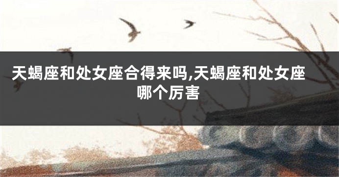 天蝎座和处女座合得来吗,天蝎座和处女座哪个厉害
