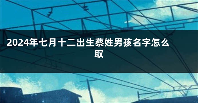 2024年七月十二出生蔡姓男孩名字怎么取