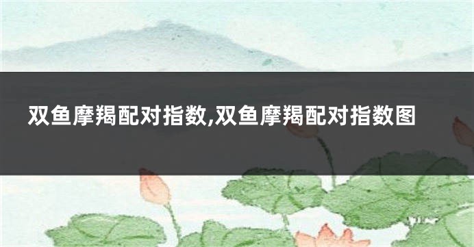 双鱼摩羯配对指数,双鱼摩羯配对指数图