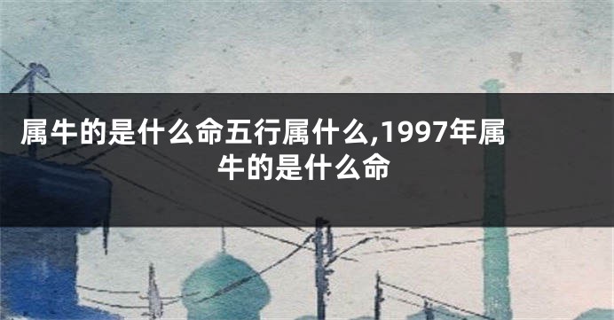 属牛的是什么命五行属什么,1997年属牛的是什么命