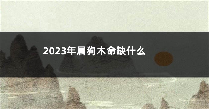 2023年属狗木命缺什么