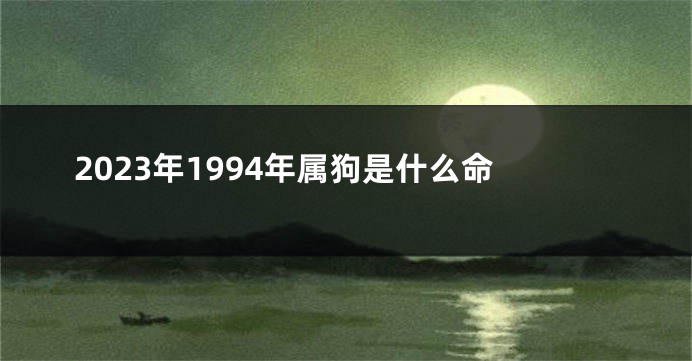 2023年1994年属狗是什么命