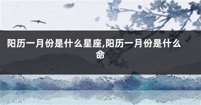 阳历一月份是什么星座,阳历一月份是什么命