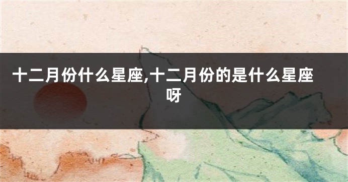 十二月份什么星座,十二月份的是什么星座呀
