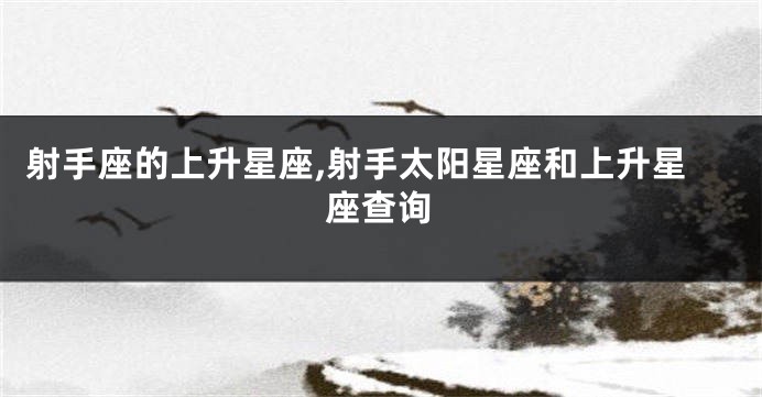射手座的上升星座,射手太阳星座和上升星座查询