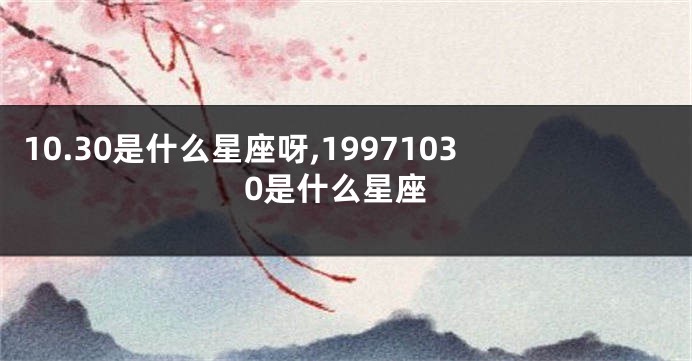 10.30是什么星座呀,19971030是什么星座