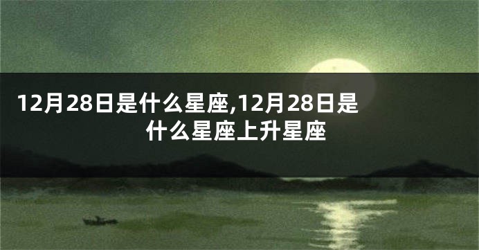 12月28日是什么星座,12月28日是什么星座上升星座