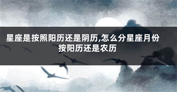 星座是按照阳历还是阴历,怎么分星座月份按阳历还是农历