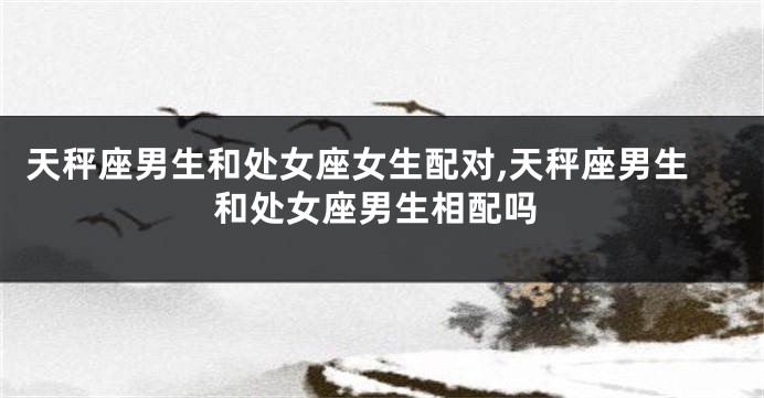 天秤座男生和处女座女生配对,天秤座男生和处女座男生相配吗