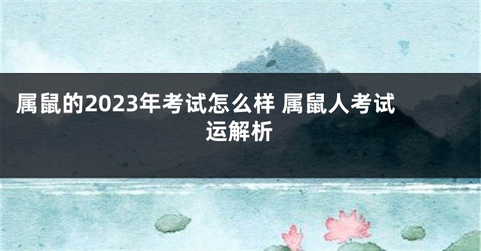 属鼠的2023年考试怎么样 属鼠人考试运解析