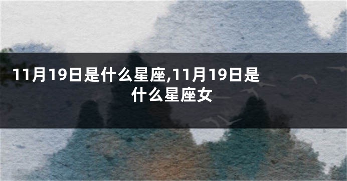 11月19日是什么星座,11月19日是什么星座女