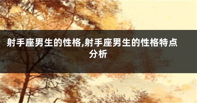 射手座男生的性格,射手座男生的性格特点分析
