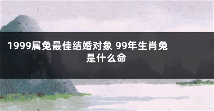 1999属兔最佳结婚对象 99年生肖兔是什么命