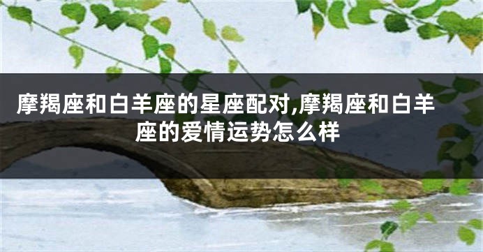 摩羯座和白羊座的星座配对,摩羯座和白羊座的爱情运势怎么样