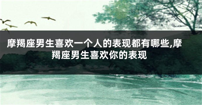 摩羯座男生喜欢一个人的表现都有哪些,摩羯座男生喜欢你的表现
