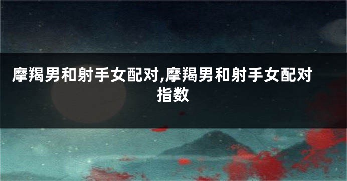摩羯男和射手女配对,摩羯男和射手女配对指数