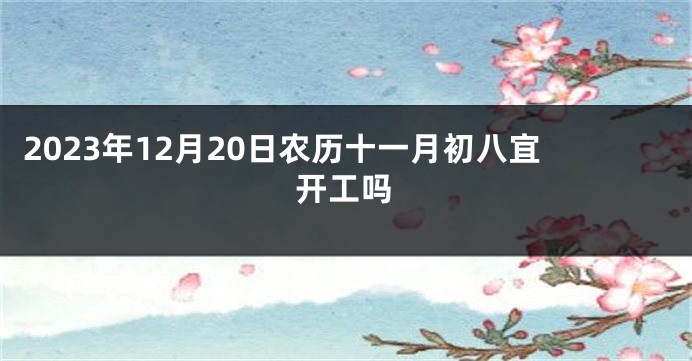 2023年12月20日农历十一月初八宜开工吗