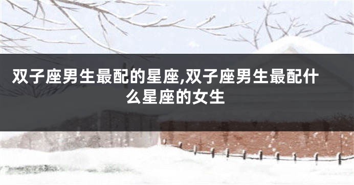 双子座男生最配的星座,双子座男生最配什么星座的女生