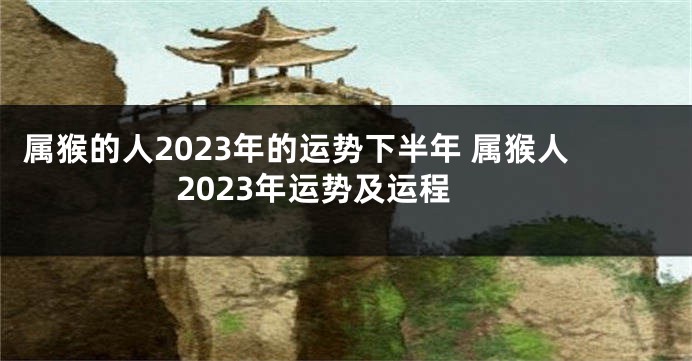 属猴的人2023年的运势下半年 属猴人2023年运势及运程