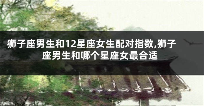 狮子座男生和12星座女生配对指数,狮子座男生和哪个星座女最合适