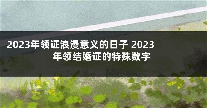 2023年领证浪漫意义的日子 2023年领结婚证的特殊数字