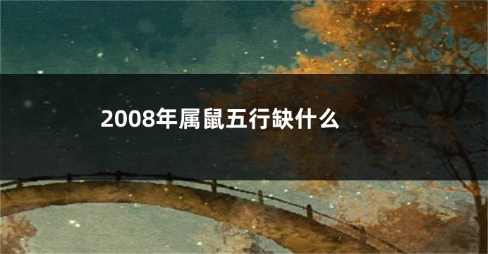 2008年属鼠五行缺什么