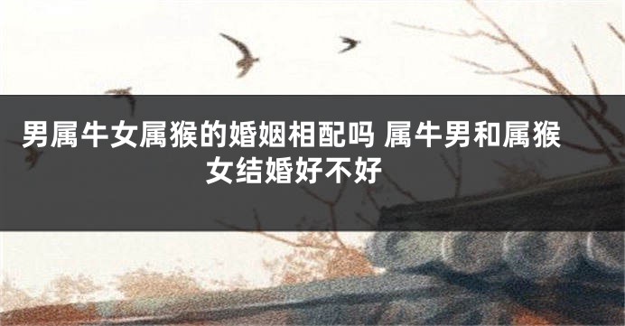 男属牛女属猴的婚姻相配吗 属牛男和属猴女结婚好不好 