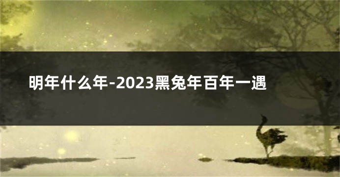 明年什么年-2023黑兔年百年一遇