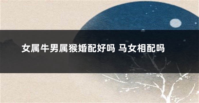 女属牛男属猴婚配好吗 马女相配吗